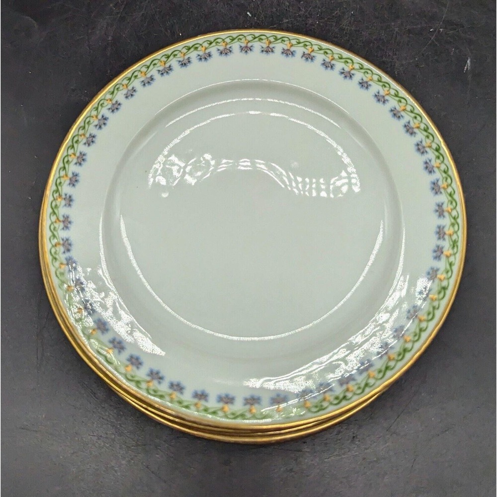 Set/5 Vintage C.H Field Haviland G.D.A Limoges Art Deco Bread Plate Floral 6"